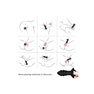 Armony - Kylin Dedal Vibrador & Plug Anal Control Remoto Negro |