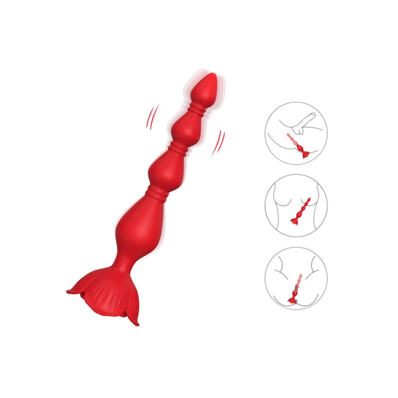 Armony - Rosa Vibrador Pagoda & Plug Anal Rojo | Vybes.it