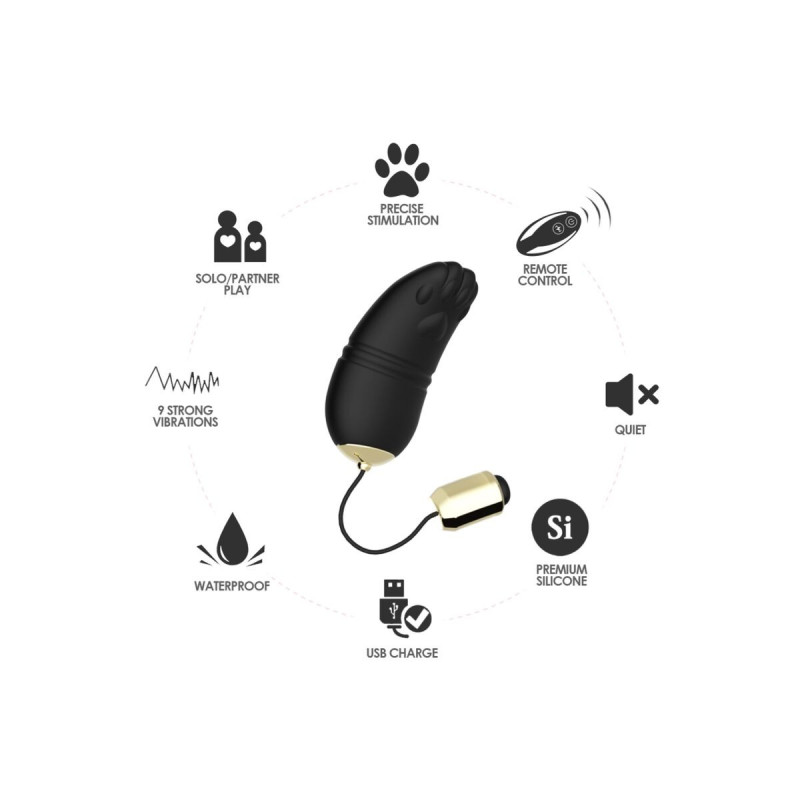 Armony - Kitty Huevo Vibrador Punto G Control Remoto Negro |