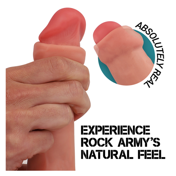 ROCKARMY - FOX DILDO REALISTA DDUAL DENSITY LIQUID SILICONE 19 CM -O- 3.2 CM
