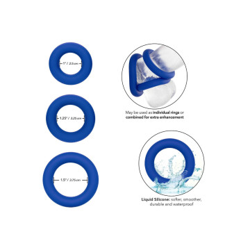 Calexotics - Admiral Set 3 Anillos Para Pene Azul | Vybes.it
