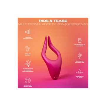 DUREX - GIOCATTOLO MULTISTIMOLATORE RIDE & TEASE - DUREX TOYS - Vibra…