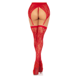 LEG AVENUE - CALZINI IN PIZZO E REGGIARGIACCHINO ROSSO