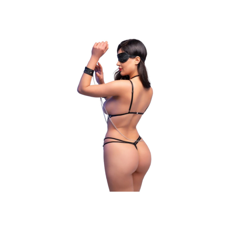 Chilirose - Cr 4638 Set Body Crotchless Negro L/Xl | Vybes.it
