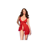 Chilirose - Cr 4696 Babydoll & Tanga Crotchless Rojo L/Xl | Vybes.it