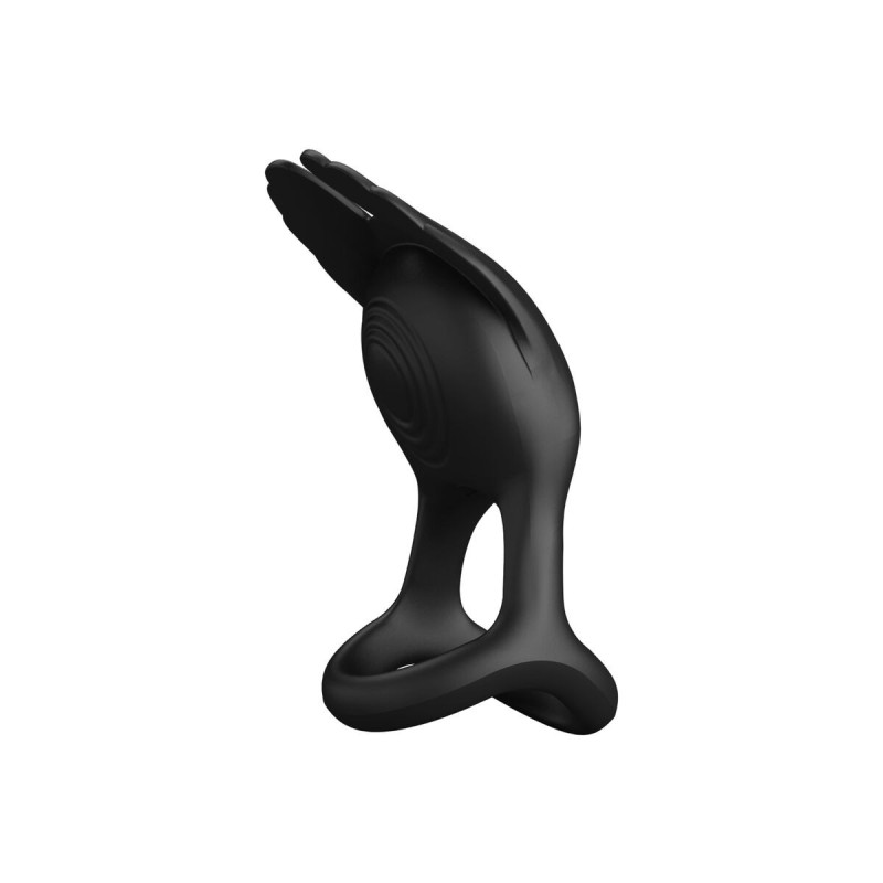 Pretty Love - Silas Anneau Pénis Vibrant 7 Vibrations Silicone Noir