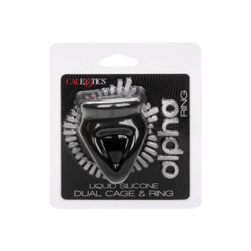 CALEXOTICS - ALPHA ANELLO DUAL CAGE NERO - Cockring senza vibrazione