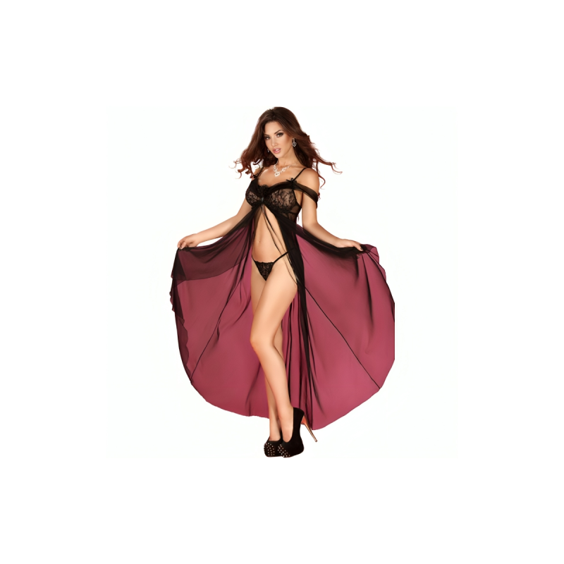 Chilirose - Cr 3716 Babydoll Largo Negro L/Xl | Vybes.it