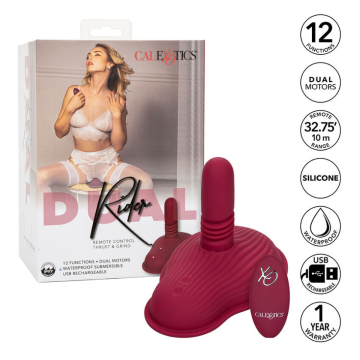 CALEXOTICS - RIDER MASSAGER DOUBLE MOTEUR TÉLÉCOMMANDE ROUGE