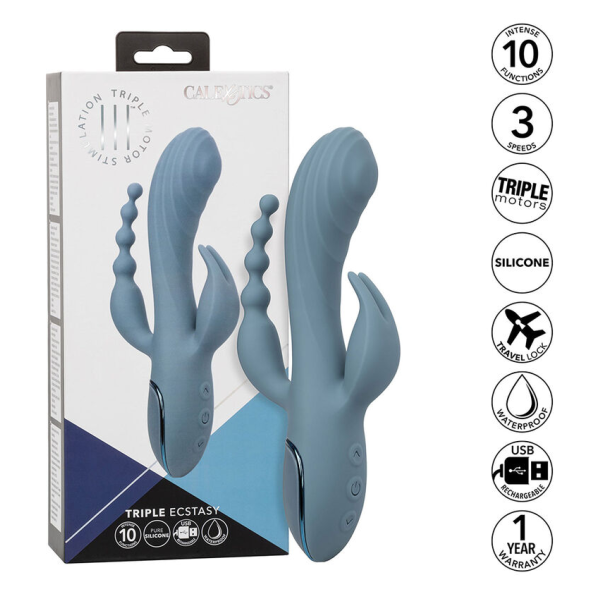 CALEXOTICS - VIBRATORE TRIPLE ECSTASY GRIGIO