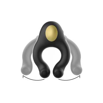 ARMONY - SILICONE VIBRATOR RING 3 MOTORS RECHARGEABLE BLACK - GOLD -…