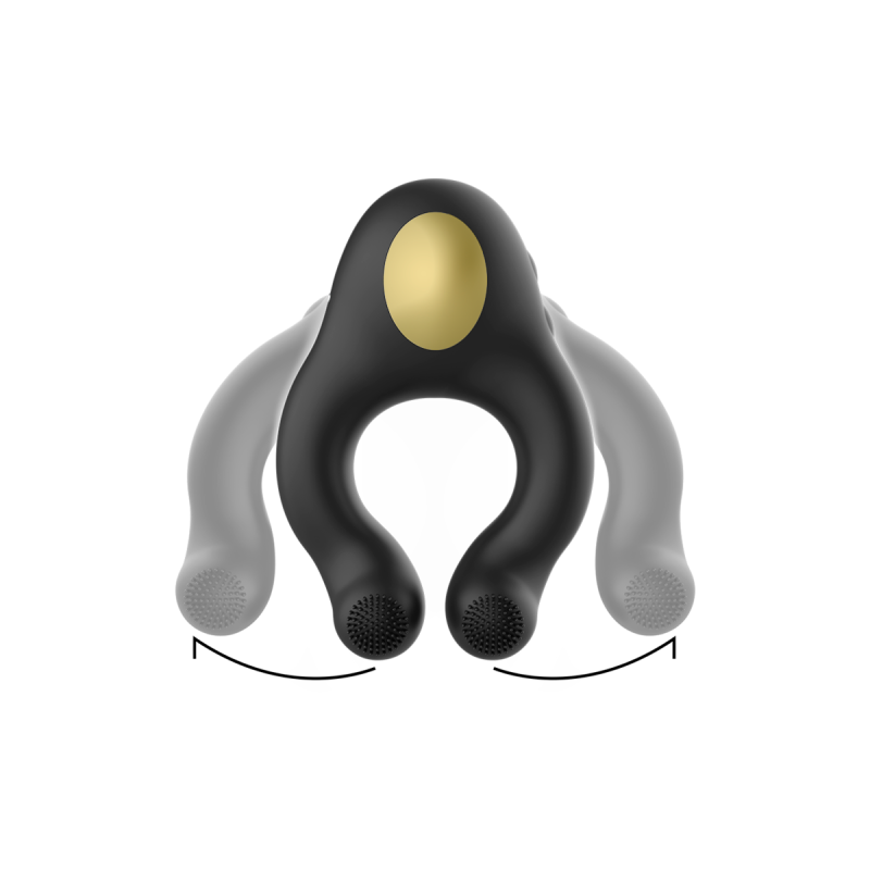 ARMONY - ANELLO VIBRATORE IN SILICONE 3 MOTORI RICARICABILE NERO - OR…