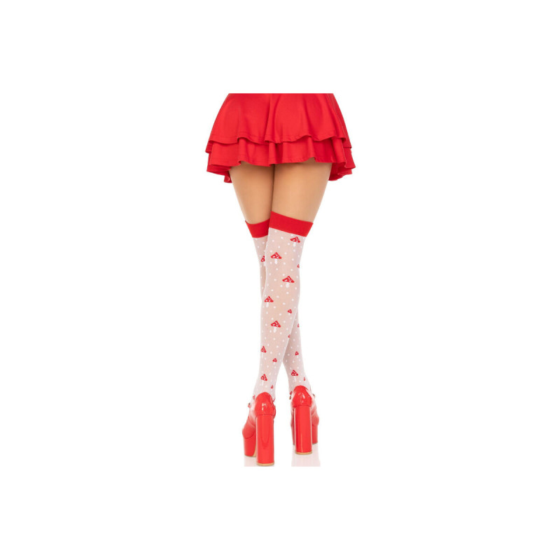 LEG AVENUE - PILZ HOHE SOCKEN ROT/WEISS - LEG AVENUE HOSIERY