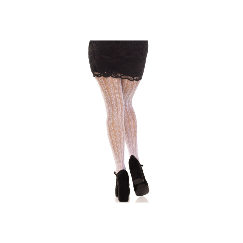 Leg Avenue - Stockings With Openings Heart & Bows White | Vybes.it