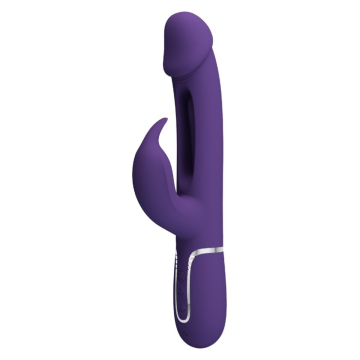 PRETTY LOVE - KAMPAS VIBRADOR RABBIT 3 EN 1 MULTIFUNCIÓN CON LENGUA VIOLETA