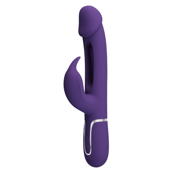 PRETTY LOVE - KAMPAS VIBRADOR RABBIT 3 EN 1 MULTIFUNCIÓN CON LENGUA VIOLETA