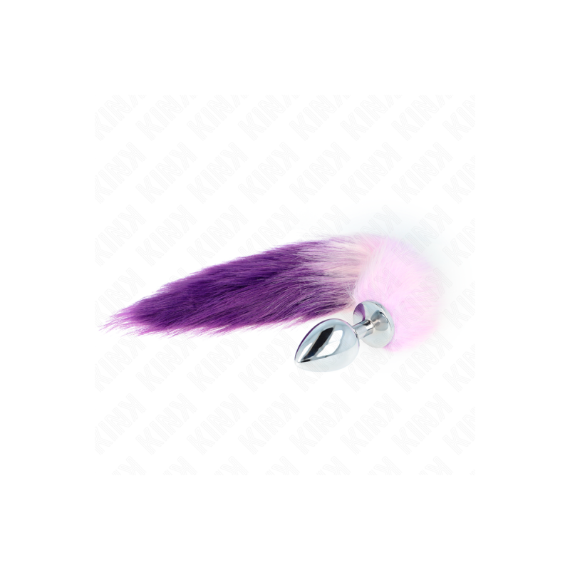 Kink - Plug Anal Talla L 10 X 4 Cm Con Cola Sintética 40 Cm Violeta