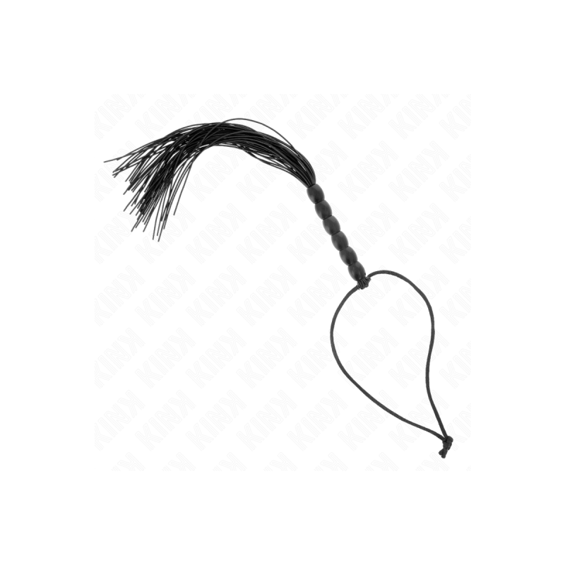 KINK - MINI SILIKONPEITSCHE MIT 6 SCHWARZEN PERLEN 26 CM - KINK IMPAC…