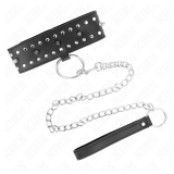 KINK - COLLANA CON GUINZAGLIO 65 CM CON BORCHIE IN ARGENTO MODELLO 1 REGOLABILE 36-43 CM X 5 CM