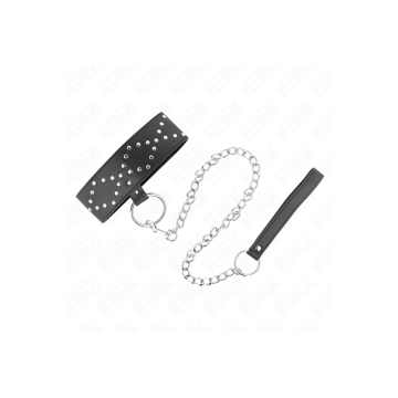 KINK - NECKLACE 65 CM WITH LEASH WITH SILVER STUDS MODEL 3 ADJUSTABLE…