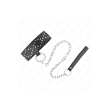 KINK - COLLIER 65 CM AVEC LAISSE AVEC CLOUS ARGENTÉS MODÈLE 3 RÉGLABL…