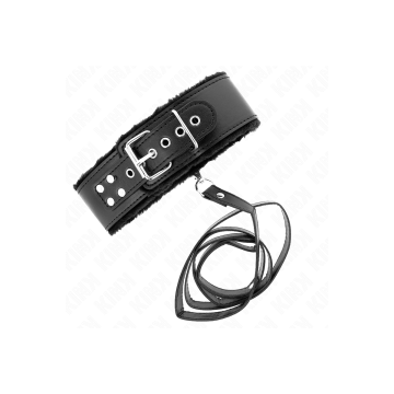 KINK - NECKLACE WITH LEASH 116 CM WITH SILVER STUDS MODEL 4 BLACK ADJ…