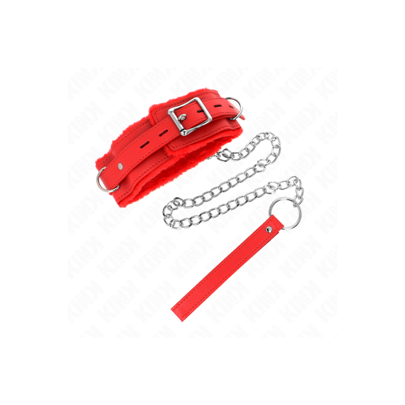 KINK - COLLAR WITH LEASH 65 CM WITH RESTRICTIONS RED 36-42 CM X 5.5 C…