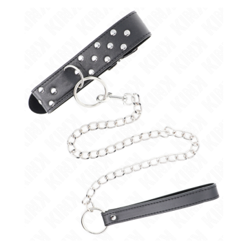 KINK - COLLAR CON CORREA 65 CM REMACHE ANILLA NEGRO AJUSTABLE 36-50 CM X 3.8 CM