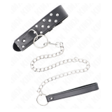 KINK - COLLAR CON CORREA 65 CM REMACHE ANILLA NEGRO AJUSTABLE 36-50 CM X 3.8 CM