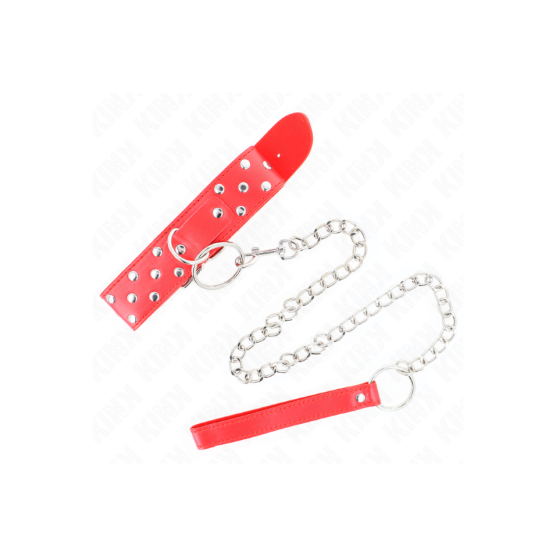 KINK - COLLANA CON CINTURINO AD ANELLO RIVETTO CON CINTURA 65 CM ROSS…
