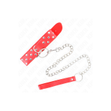 KINK - RING NIETEN BAND HALSKETTE MIT GÜRTEL 65 CM ROT VERSTELLBAR 36…