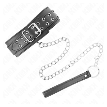 KINK - COLLAR CON CORREA 65 CM HEBILLAS PLATEADAS AJUSTABLE 33-46 CM X 5.5 CM