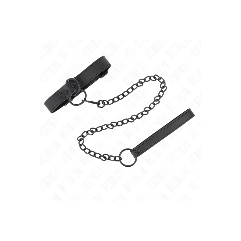 KINK - COLLARE CON GUINZAGLIO SCURO 65 CM REGOLABILE 37-54 CM X 3 CM…