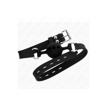 KINK - FULL SILICONE GAG 55 x 2 CM WITH 4 CM BALL SIZE S BLACK ADJUST…
