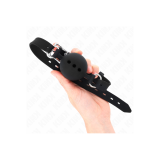 KINK - FULL SILICONE GAG 55 x 2 CM WITH 4.5 CM BALL SIZE M BLACK ADJU…