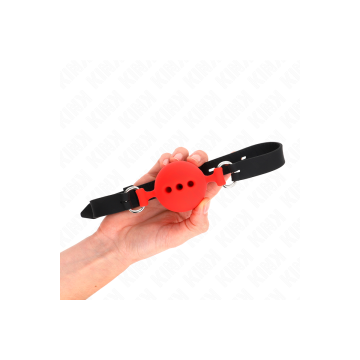 KINK - BÂILLON ENTIÈREMENT SILICONE 55 x 2 CM AVEC BOULE DE 5 CM TAIL…