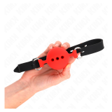 KINK - MORDAZA 55 x 2 CM DE BOLA 5 CM DE SILICONA COMPLETA TALLA L ROJO AJUSTABLE 35-51 CM