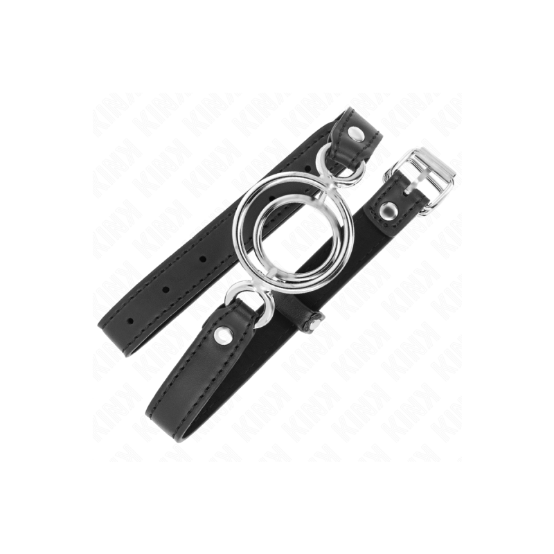 KINK - GAG AVEC PLUSIEURS O-RINGS 5 CM NOIR 63 X 2,5 CM - KINK COLLAR…