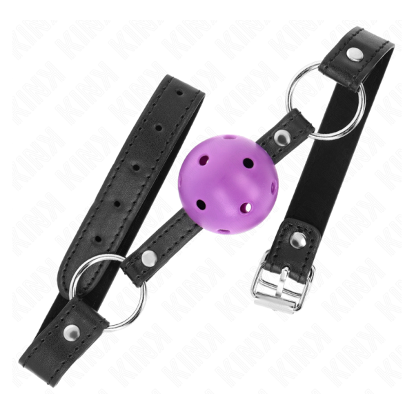 KINK - MORDAZA DE BOLA 4.5 CM MORADO DURA HUECA 63.5 X 2 CM