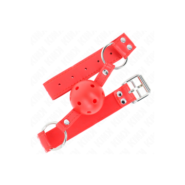 KINK - KOMPLETTER ROTER HOHLBALLKNEBEL 62 x 2 CM - KINK COLLAR & GAG…