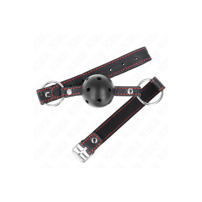 KINK - HOLLOW HARD BLACK BALL GAG MODEL 2 65 x 2.5 CM - KINK COLLAR &…