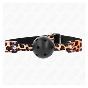 KINK - MORDAZA DE BOLA 4.5 CM TRANSPIRABLE LEOPARDO 65 x 2.5 CM