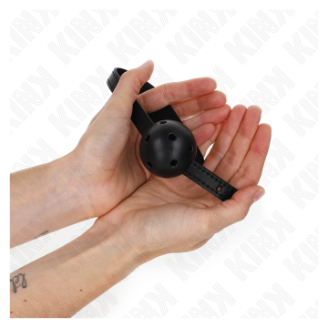KINK - MORDAZA DE BOLA 4.5 CM TRANSPIRABLE SIMPLICITY NEGRO 62 x 1.5 CM