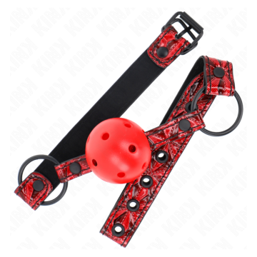 KINK - MORDAZA DE BOLA 4.5 CM CON PATRÓN DE DIAMANTE MODELO 1 64.5 CM AJUSTABLE 42- 60 CM