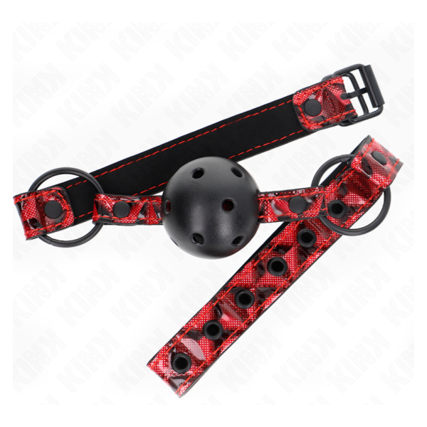 KINK - MORDAZA DE BOLA 4.5 CM CON PATRÓN DE DIAMANTE MODELO 2 64.5 CM AJUSTABLE 42- 60 CM
