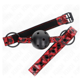 KINK - MORDAZA DE BOLA 4.5 CM CON PATRÓN DE DIAMANTE MODELO 2 64.5 CM AJUSTABLE 42- 60 CM