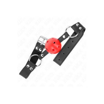KINK - BAVAGLIO SFERA TRASPIRANTE 4 CM CON DOPPIO RIVETTO IN CUOIO 62…