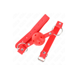 KINK - ATMUNGSAKTIVER BALL 4 CM KNEBEL MIT DOPPELNIET MODELL 1 ROT 62…