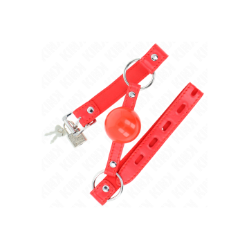 KINK - TPE BALL 4 CM GAG WITH ROJO LOCK 60 x 2 CM - KINK COLLAR & GAG…