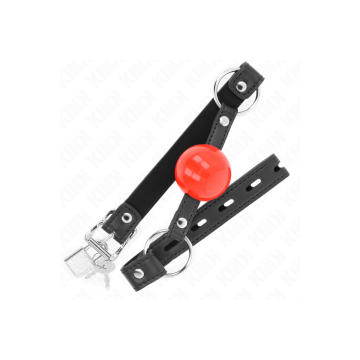 KINK - BALL 4 CM GAG WITH LOCK RED BALL BLACK STRAP 60 x 2 CM - KINK…